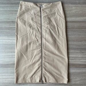 COS Tan Zipper Front Cotton Nylon Blend Skirt Size Medium